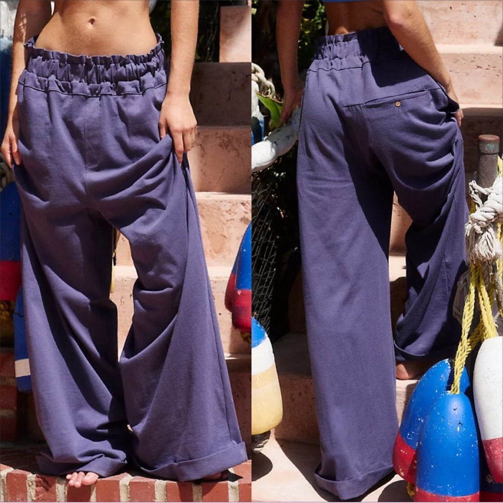 Free People Palms Pants With Pockets In Elderberry. NWT! Sz M & L